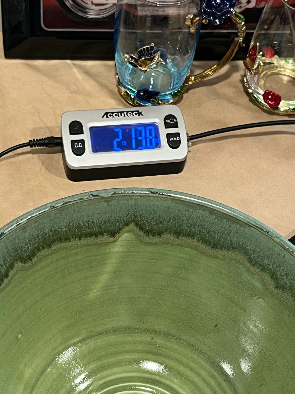 Green Drip Glazed Studio Pottery Pedestal Bowl Commemorating Four Seasons 50th