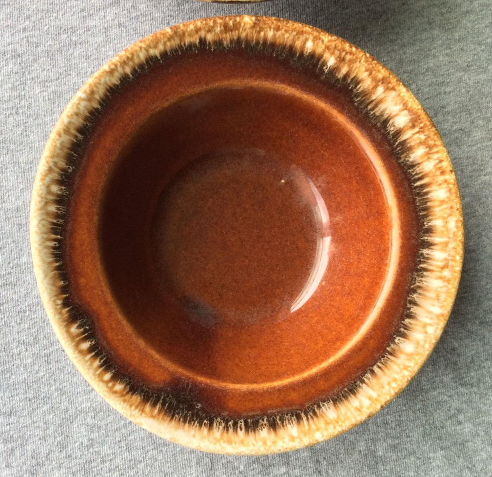 Vintage Hull Pottery Brown Drip Glaze Set of 4 Small Bowls Oven Proof USA