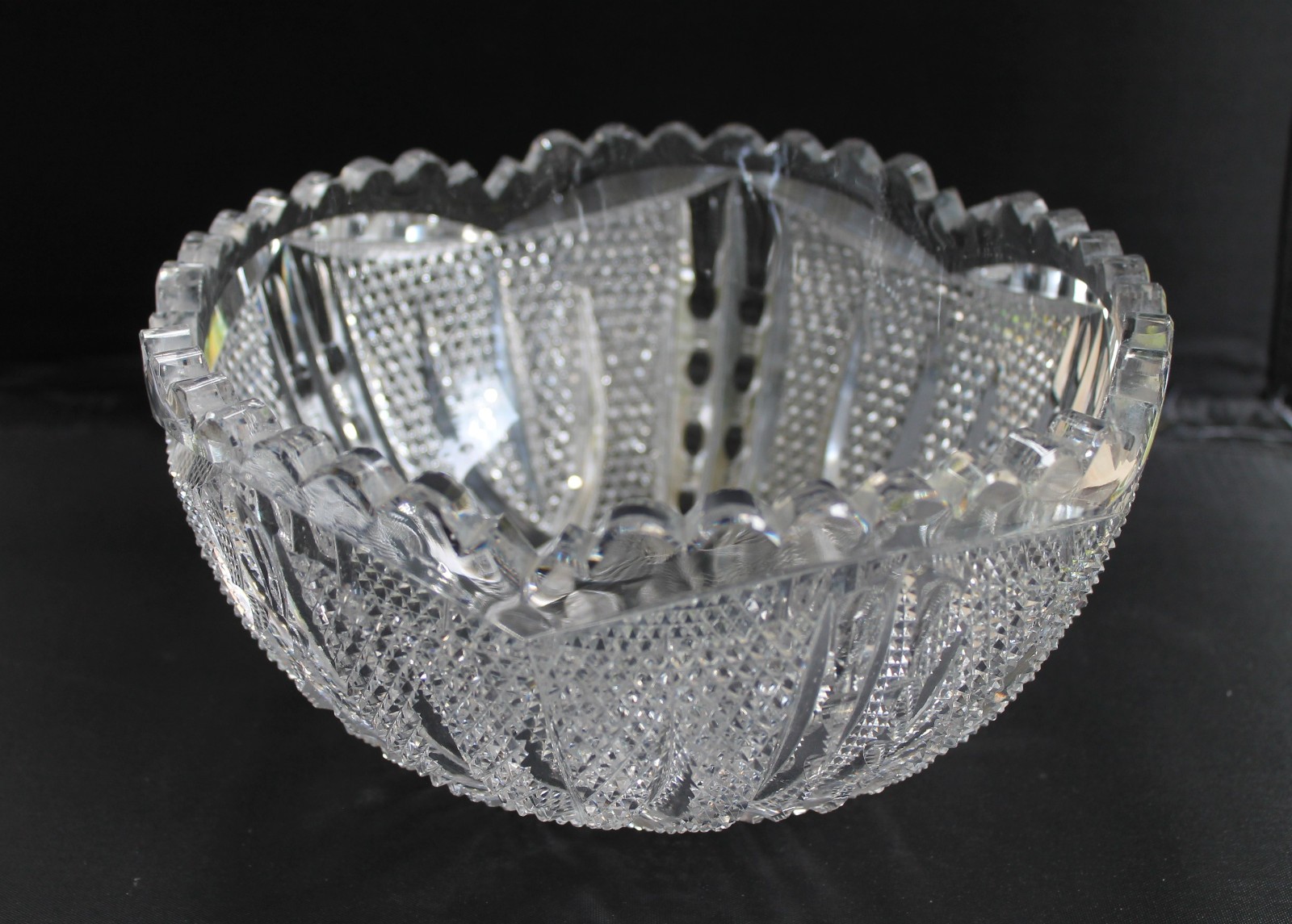 American Brilliant Signed Libbey No. 496 Cut Glass Bowl in “Victor” c. 1905-1910