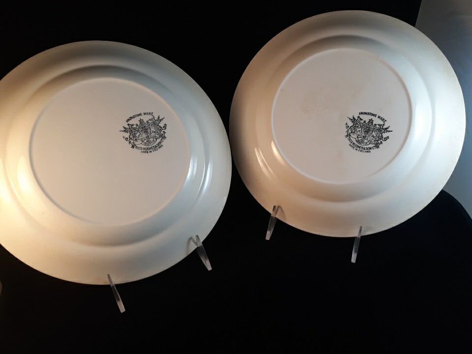 Vintage Ironstone Wheat Dinner Plates 2 Thos Hughes & Sons England (1895-1957)