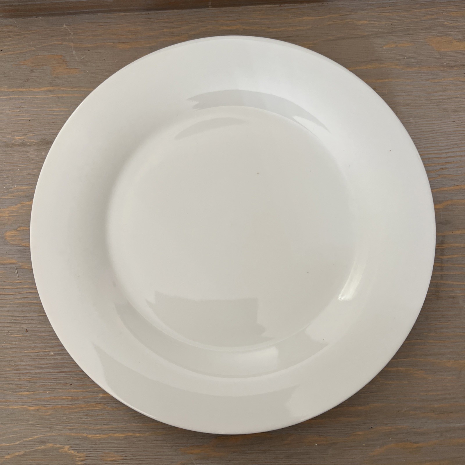 11 3/4 inch solid white dinner plate