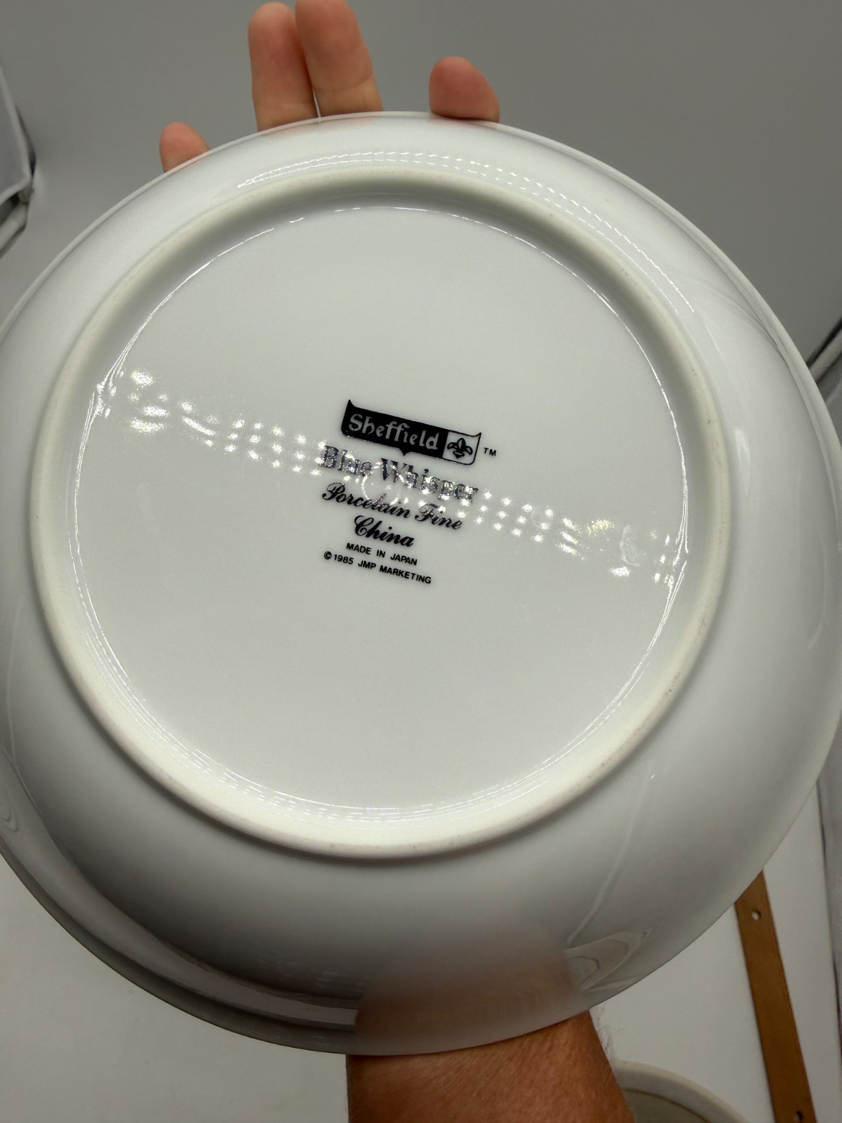 vtg Blue Whisper Sheffield dessert bowl made Japan Porcelain China 1985 elegant