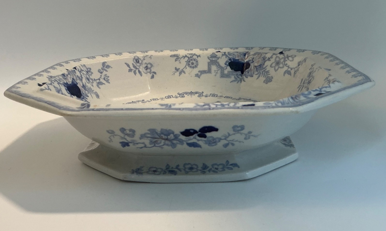 Lovely Antique – Nankin Jar Ironstone Veg. Bowl – Staffordshire, England – 9.5″
