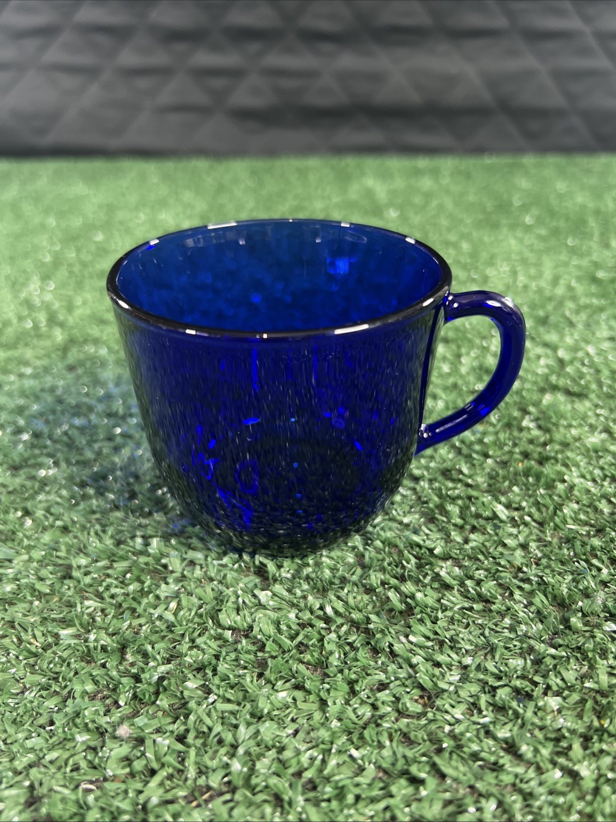 RARE Vintage Bormiolo Rocco Ronda Cobalt Glass Coffee Tea CUP & SAUCER SET 8