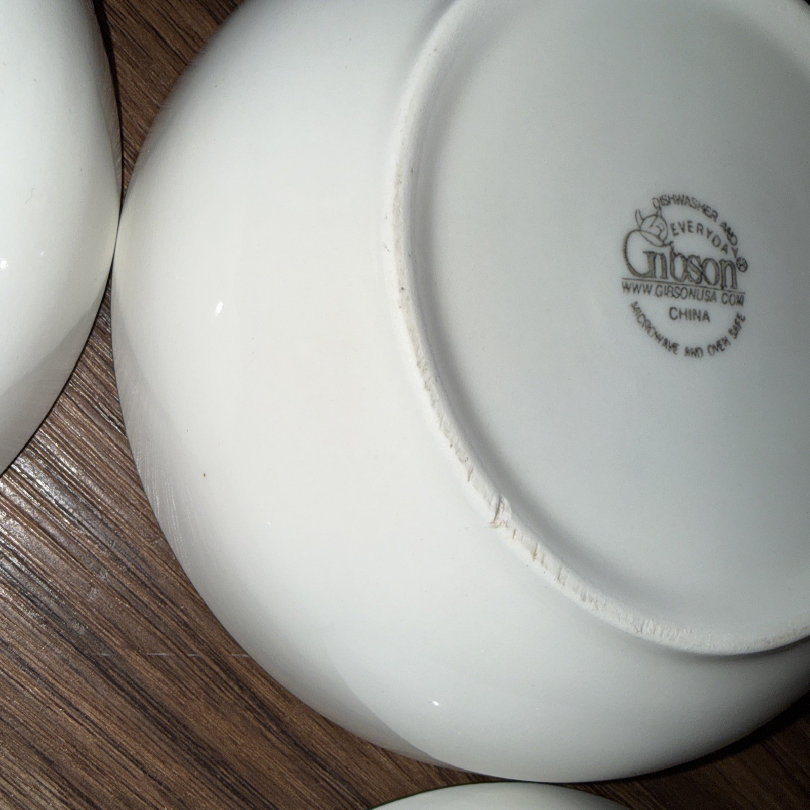 Gibson Herb Gardens Bowl Set: 4 bowls 7.25in and 1 bowl 10in Recipe Script Rim