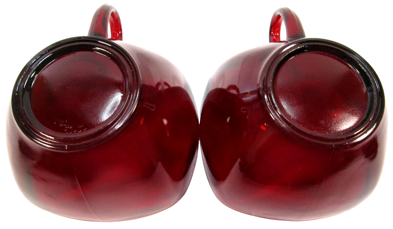 Anchor Hocking Royal Ruby Red Charm 4 Coffee Tea Cups W 4 Saucers 1950-1959 6 oz