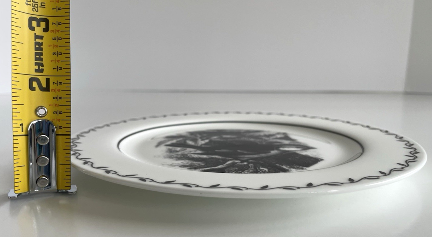 Mary Carol Lot of 4 Birds And Bees Black And White China Dessert Plates 7 7/8″