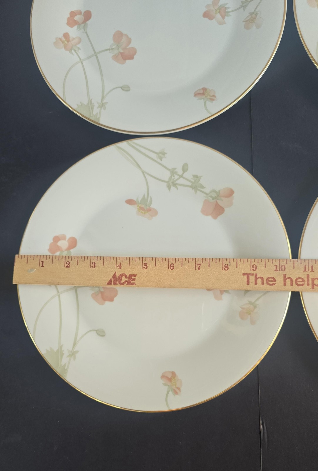 Vintage Royal Doulton Vogue Harmony Dinner Plates Set Of 4 Gold Trim England