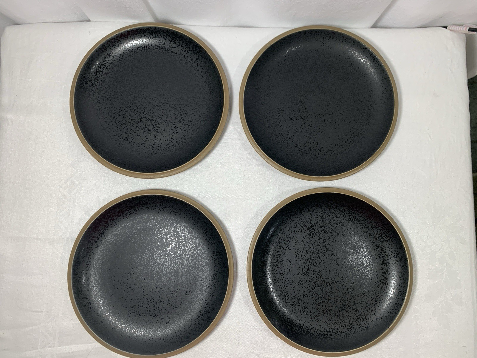 Set of 4 Dansk Santiago Black Dinner Plates 10 3/8″ New NWT