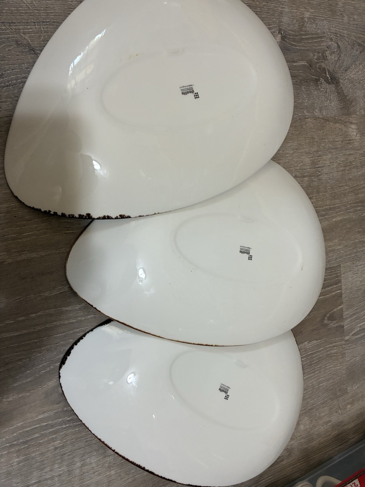 Steelite Blue Dapple Oval Serving Platters Set of 3 England Restaurant China