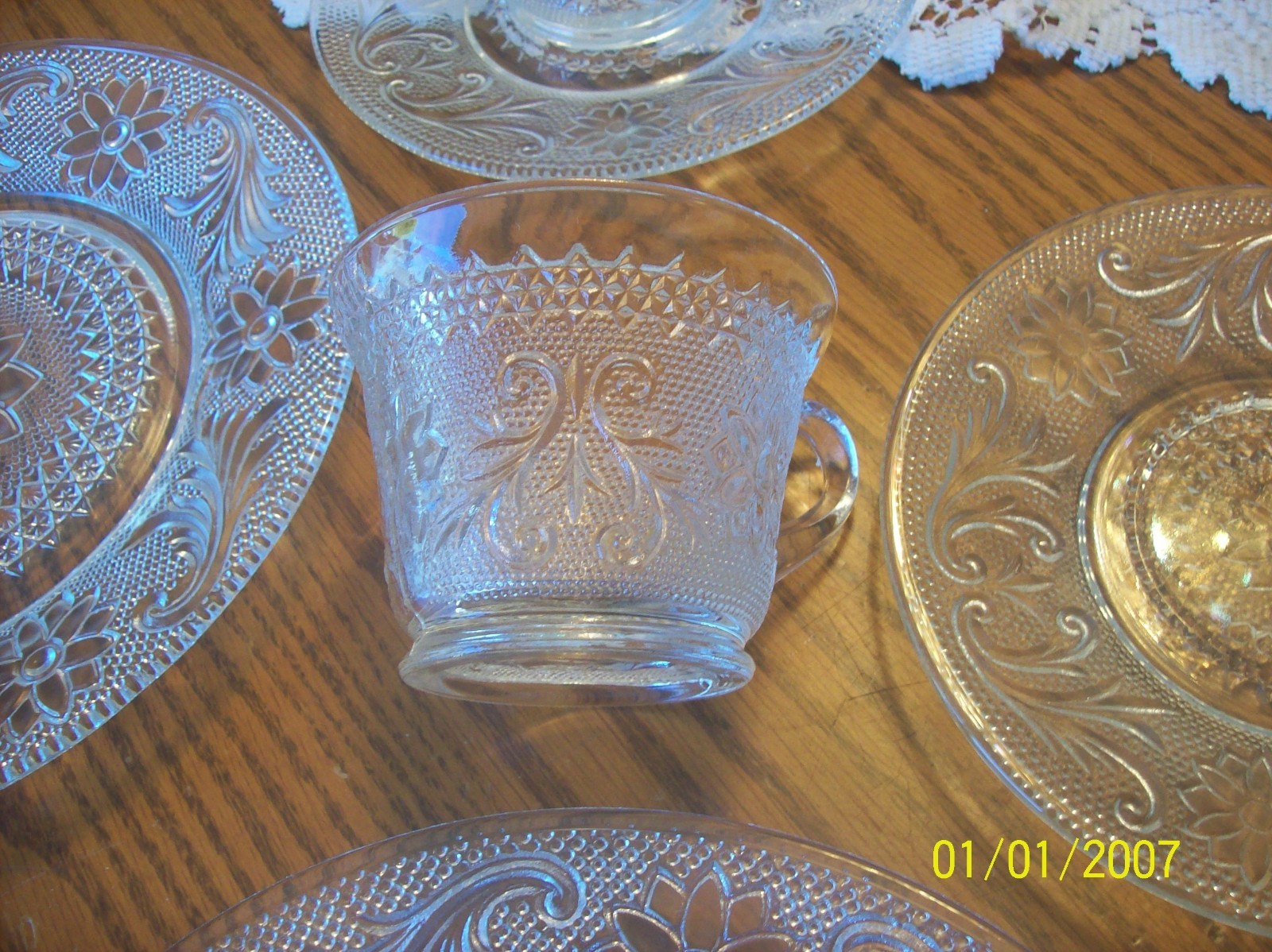 Tiara Sandwich Pattern By Indiana Glass Clear 47 Piece Grouping Luncheon Snack
