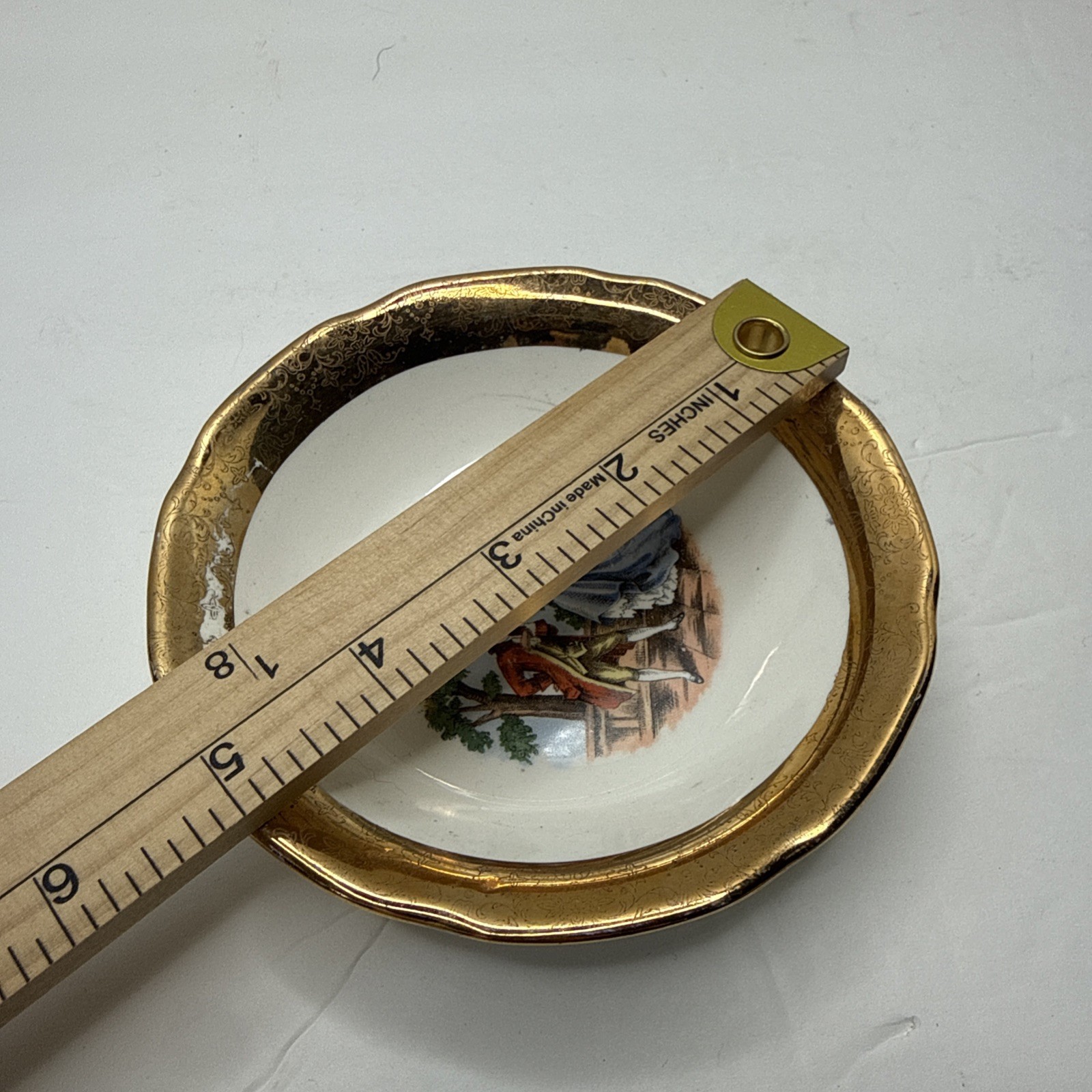 Vintage Sabin CREST-O-GOLD 22kGold Warranted 9In 4 Plates 5In 1 Bowl, Cup Saucer
