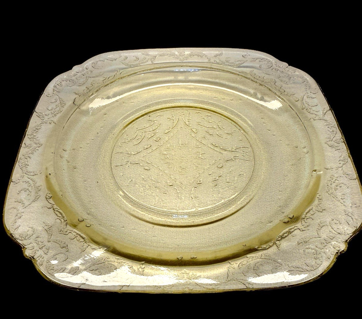 Vintage Federal Glass Madrid Amber Depression Glass 6″ Bread Butter Plate 1930s