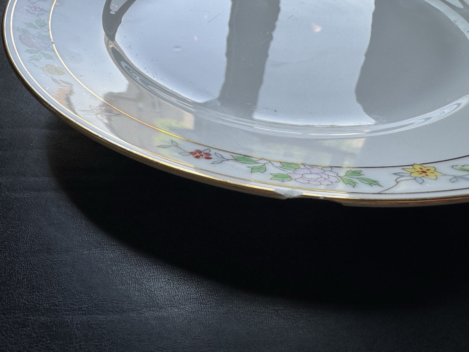 Noritake N1611 Field Japan (4) Dinner Plates Flowers Bees Rare Gold Hand Painted