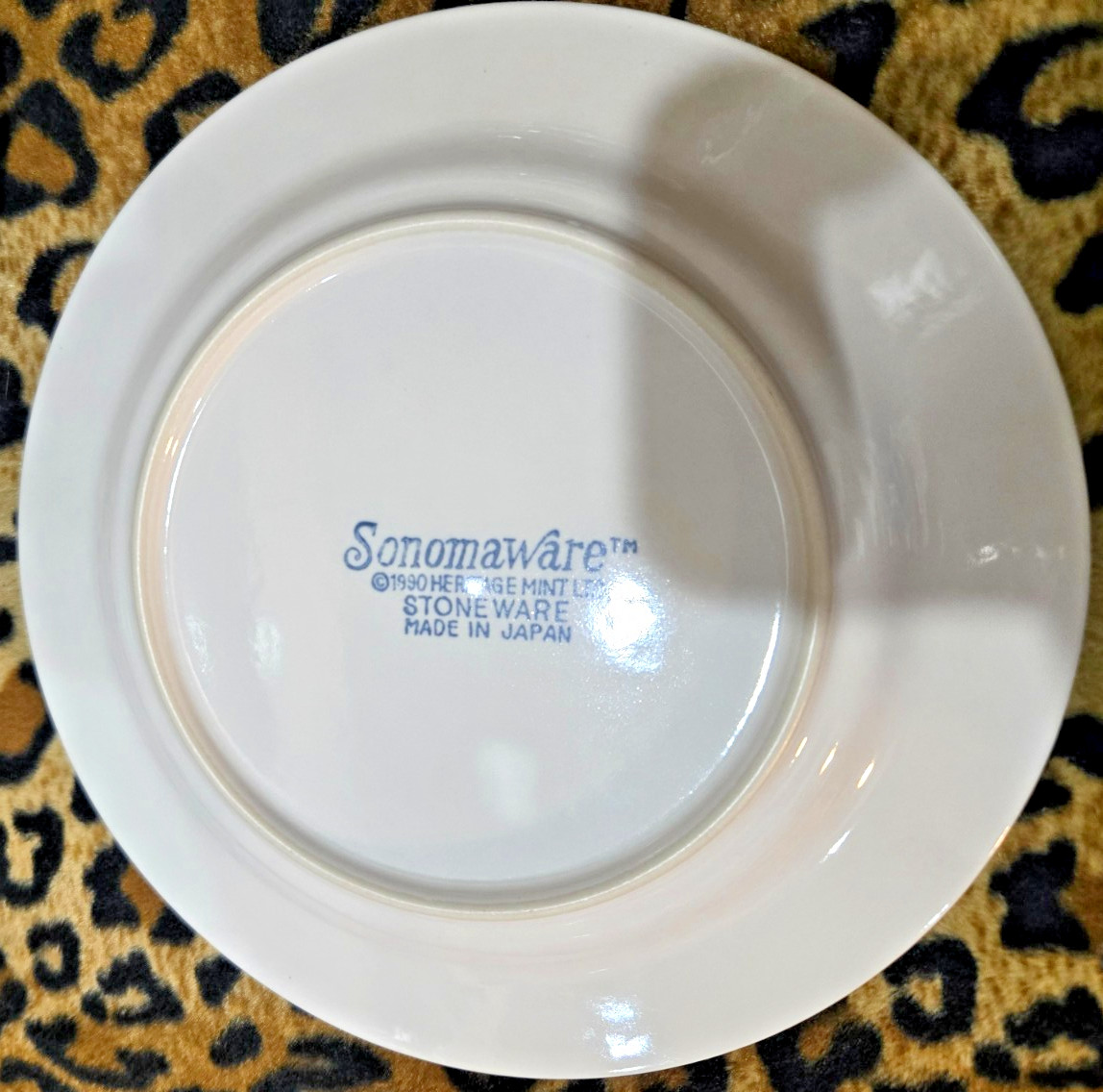 Sonoma Stoneware 1990 Fruit Pattern Heritage Mint 7.5 Plate Salad Dessert plate