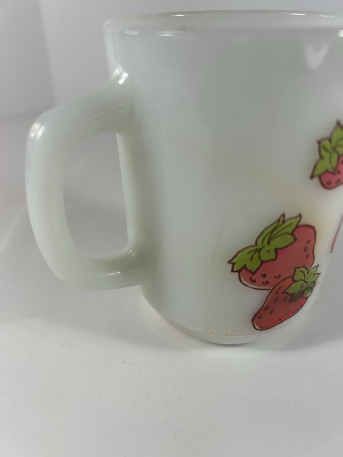 1980 Strawberry Shortcake Fire King Mug Anchor Hocking Milk Glass