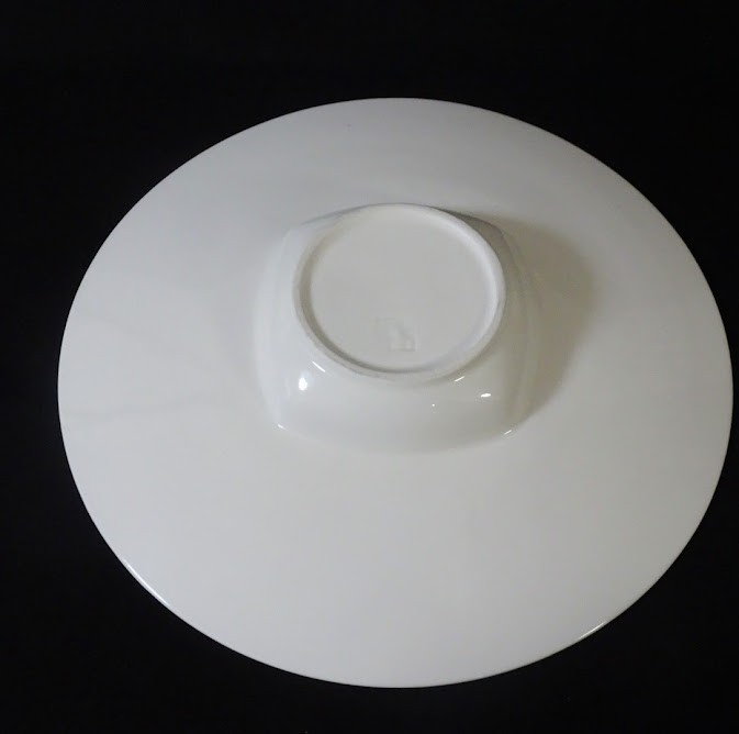 Arita Ware Dinner Plate 9.6in Japanese Porcelain Wide Rim Bowl White Shimmer New