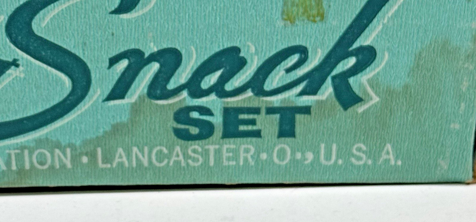 Anchor Hocking Serva-Snack Set 8pc Clear Glass Grape Pattern Vintage Boxed Set