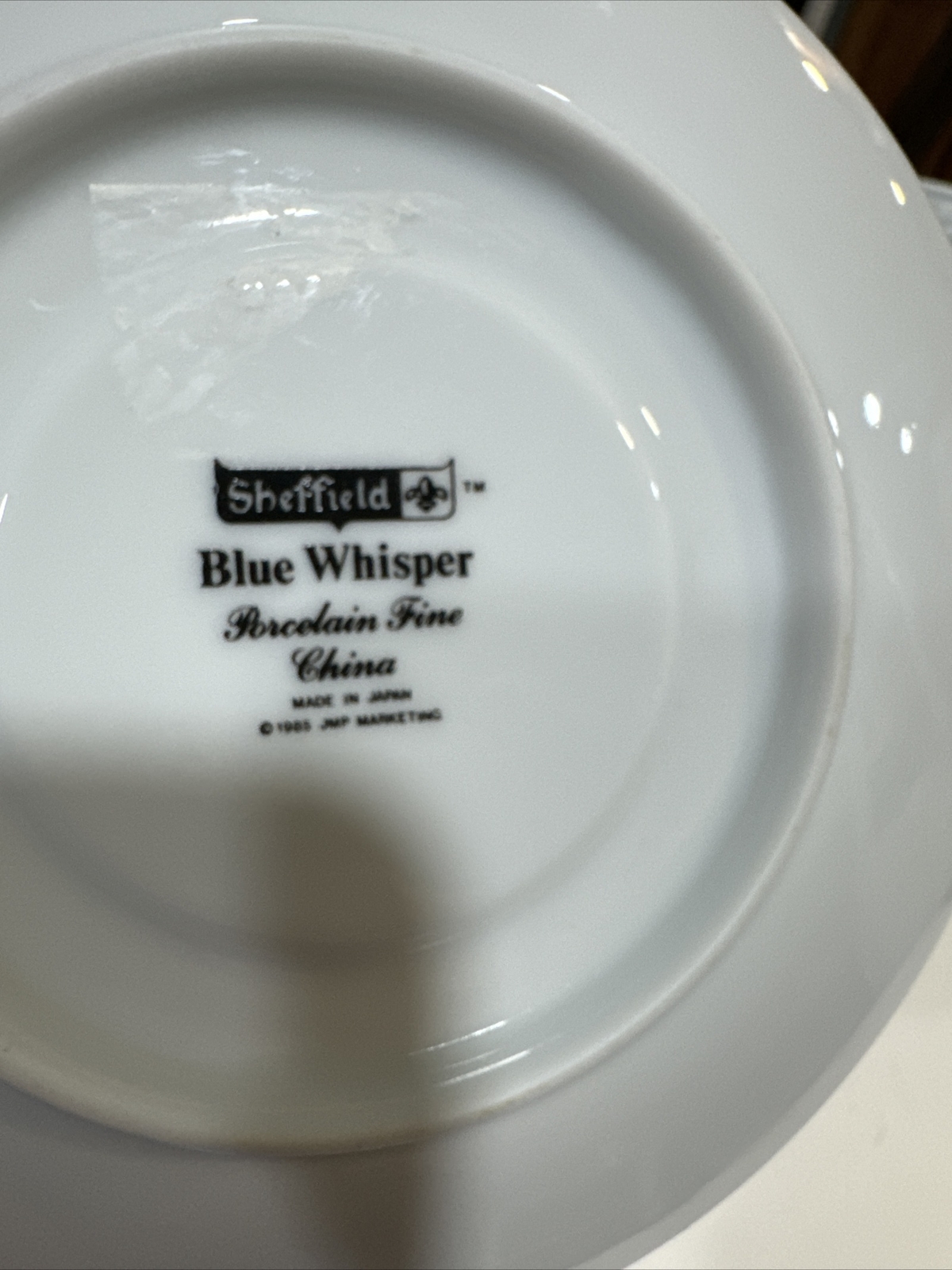 Lot of 2 Sheffield Fine Porcelain China Blue Whisper Saucers 6”