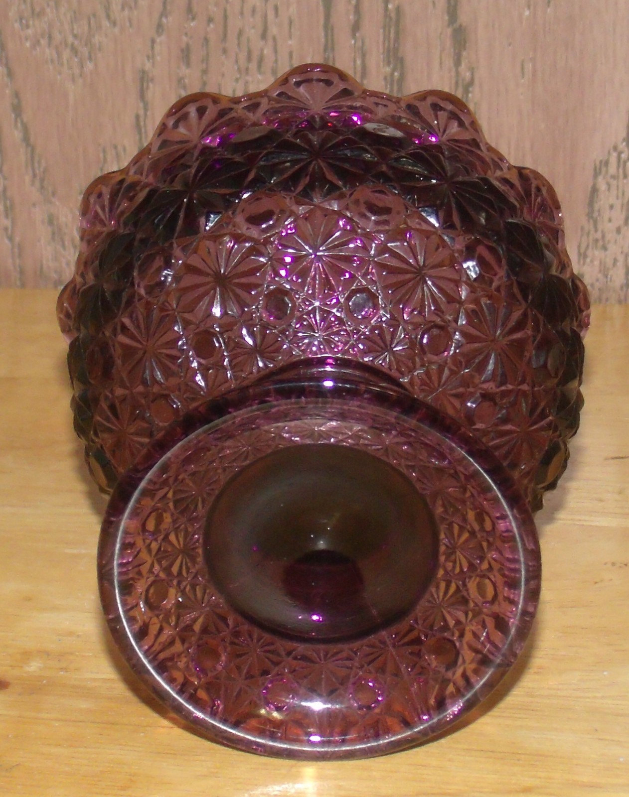 LE SMITH Daisy & Button AMETHYST Compote Candy Dish Lid