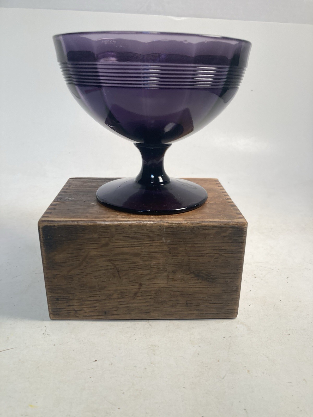 Vintage Purple Glass Dish, server, candy dish, compote, irradiated