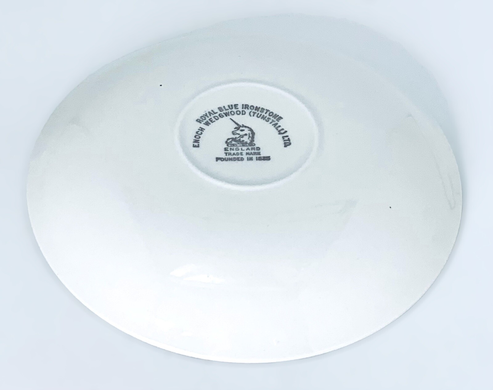 Wedgwood ROYAL BLUE Enoch Tunstall Floral White Ironstone 5 5/8″ Saucer MINT
