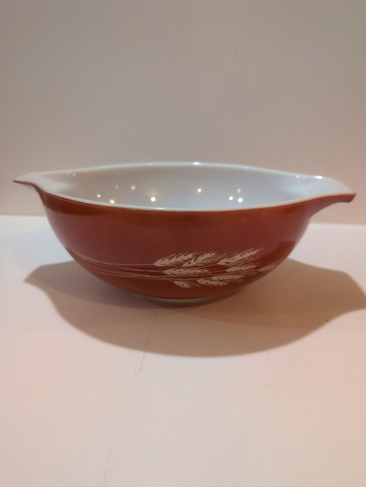 Vintage Pyrex Autumn Harvest Wheat 4 Pc Cinderella Nesting Bowl Set