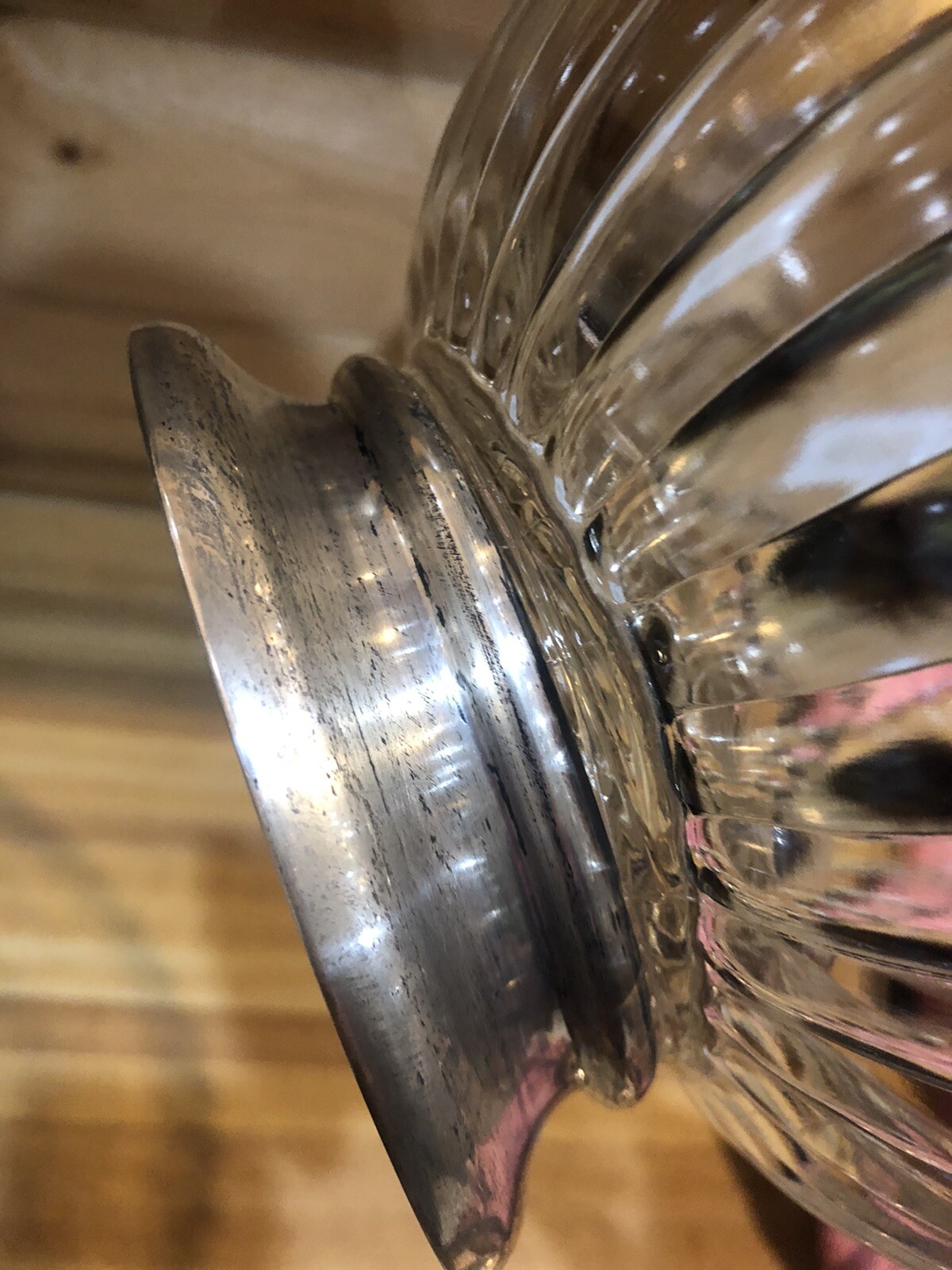 Vintage Clear Glass Bowl With pedestal Serving Bowl Beautiful Bowl -See Picture