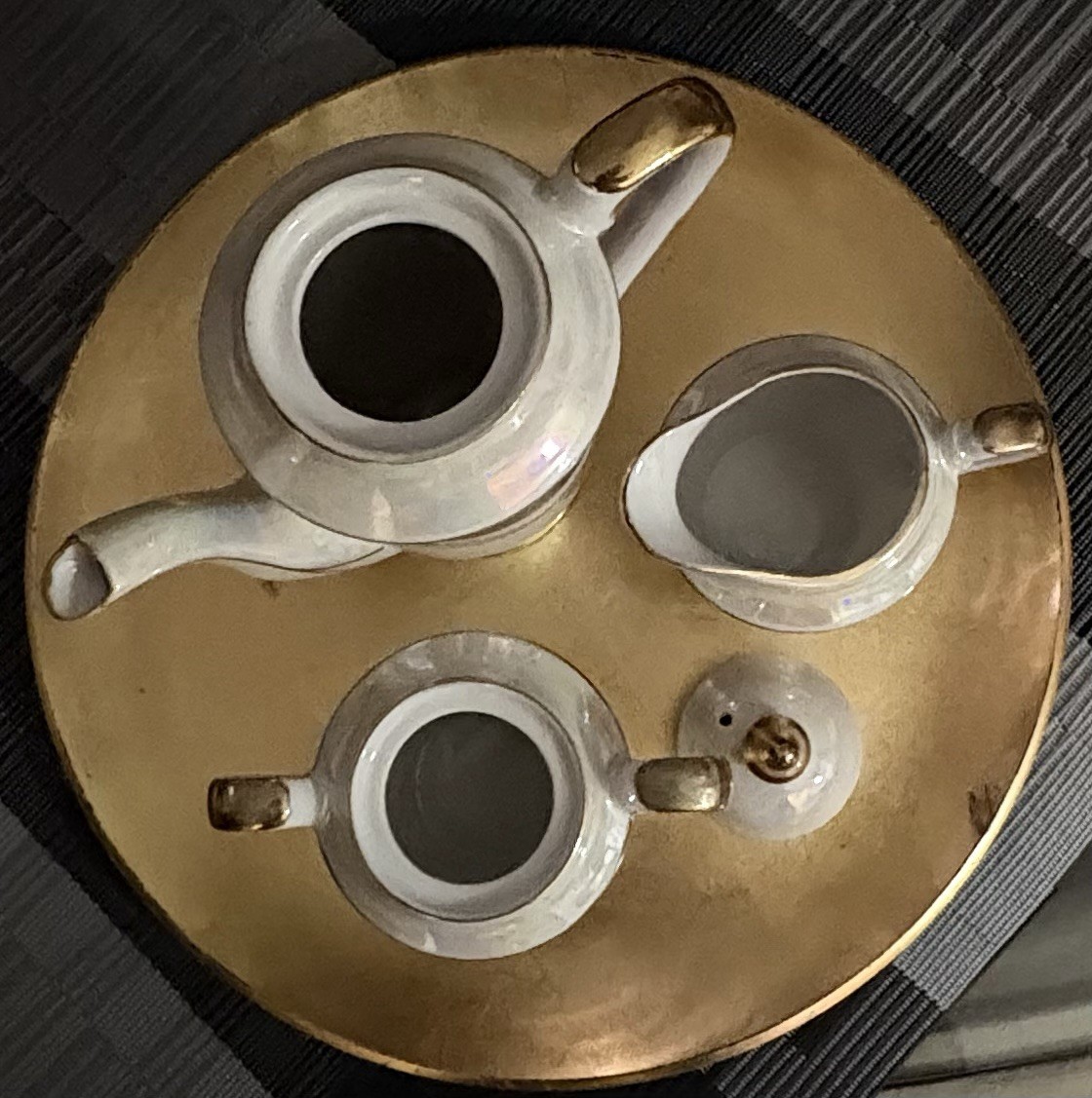 Bavaria Porcelain Tea Set 3 Piece Mother Of Pearl Finish Sell As Is See Picture