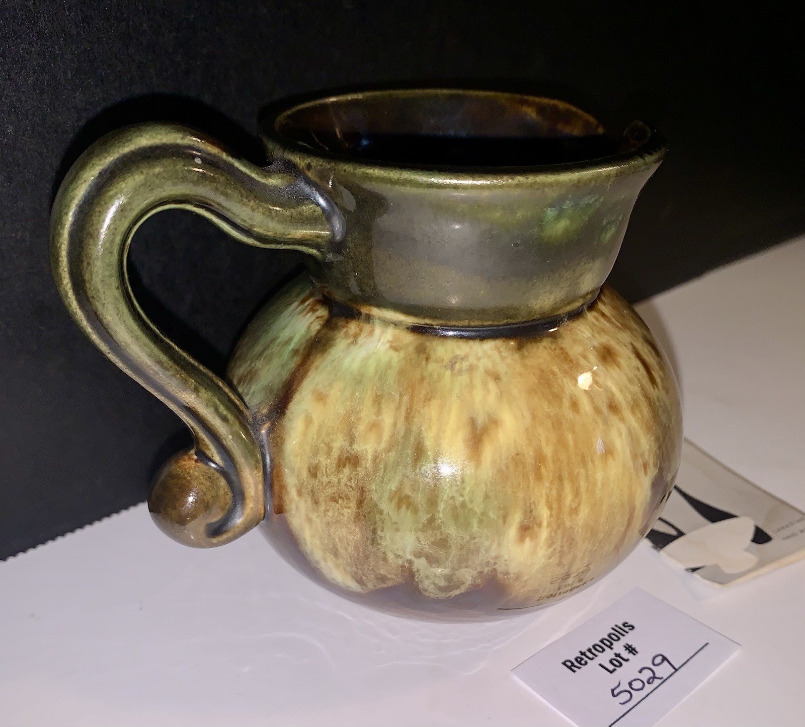 Drip Glaze Pottery CREAMER Pitcher Vintage Elwill