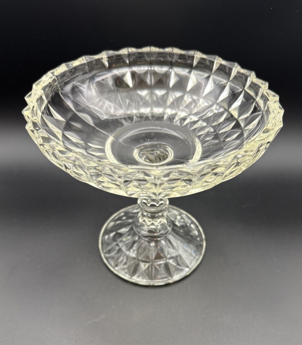 Vintage EAPG Jeannette Glass Compote Windsor Clear 1936 Pretty!
