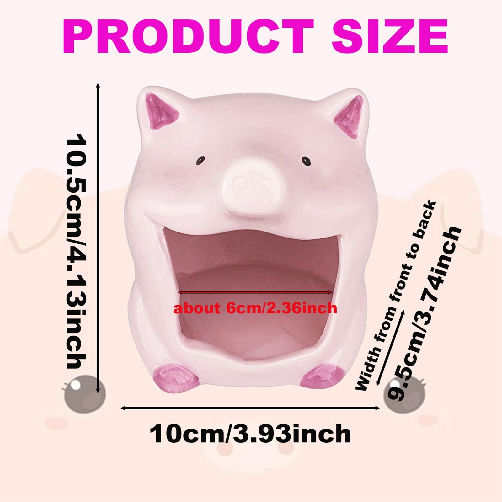 Pig Shaped Candy Bowl,Candy Servers Bowl, Cute Pig Jewelry Dish, Funny Cerami…