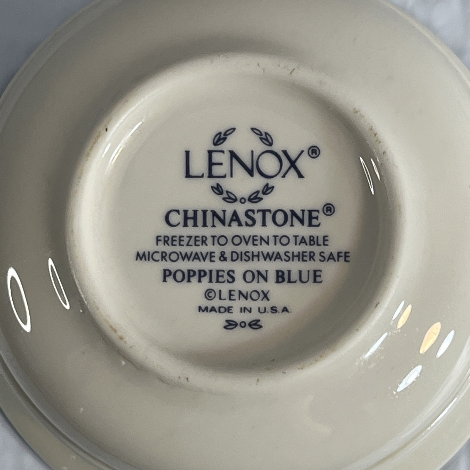 Lenox Poppies on Blue Creamer and Sugar Bowl Set Chinastone