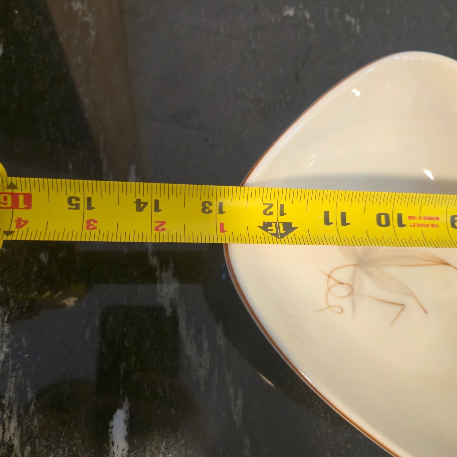 Vintage Winfield Passion Flower divided serving dish Made in USA Pottery 13″