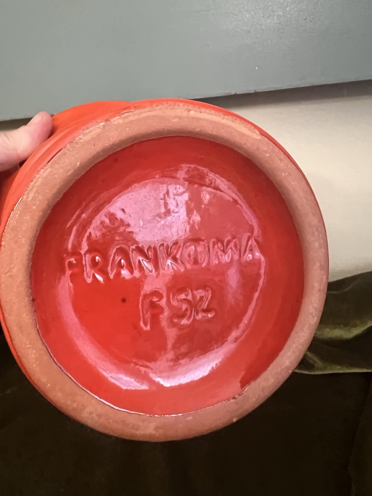 Frankoma F52 Red Pedestal Centerpiece Bowl Compote, Signed Art Pottery