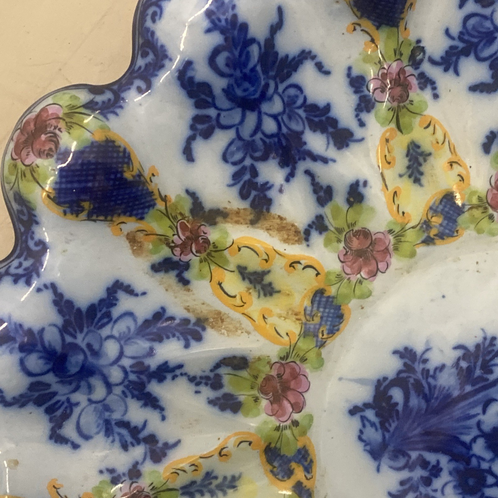 Elpa Cerâmica Vintage ceramic wall plate Hand painted Made Alcobaça E.P.L 18”