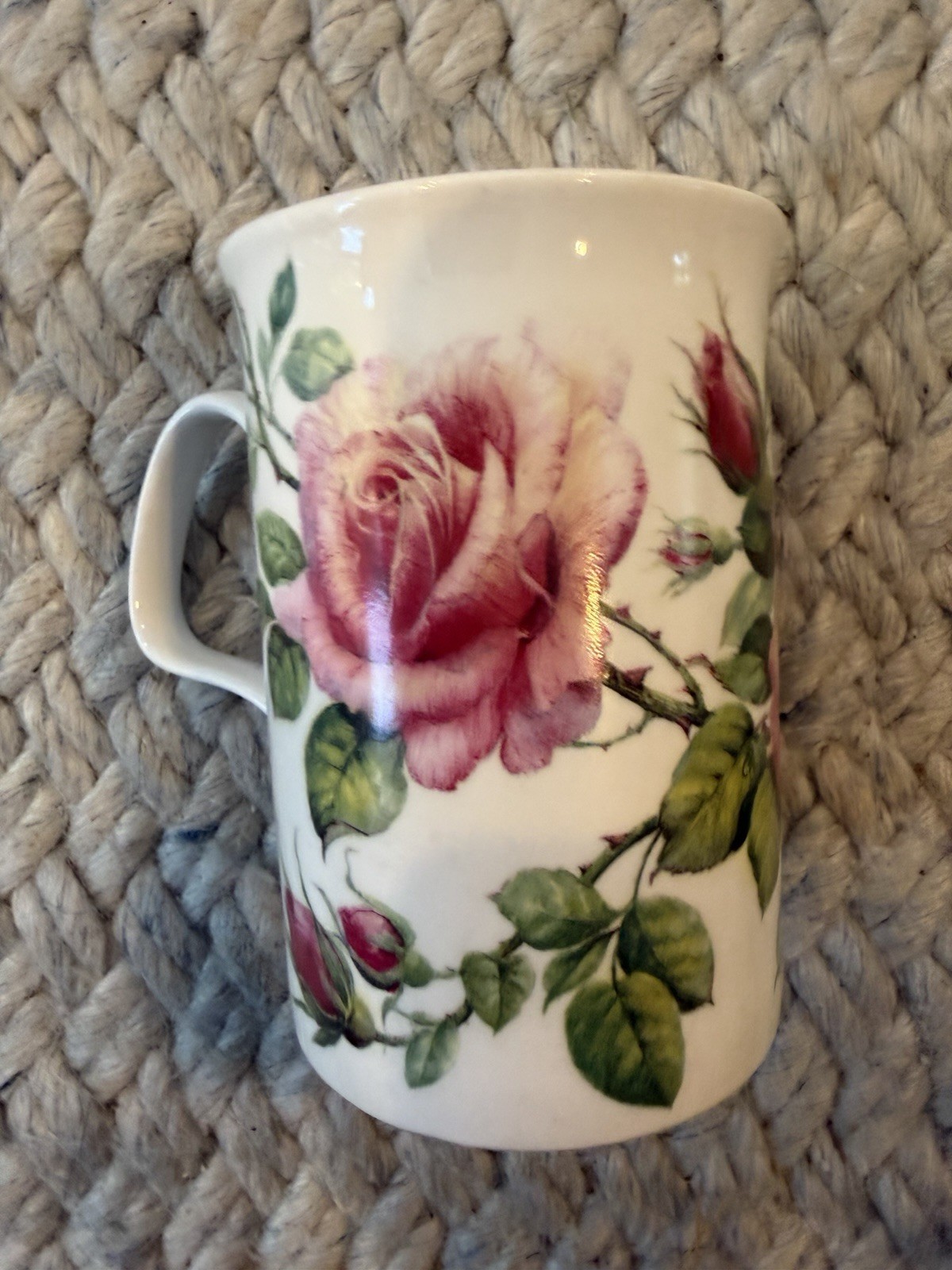 1992 Vintage English Rose Roy Kirkham Bone China Coffee Cup Made in England
