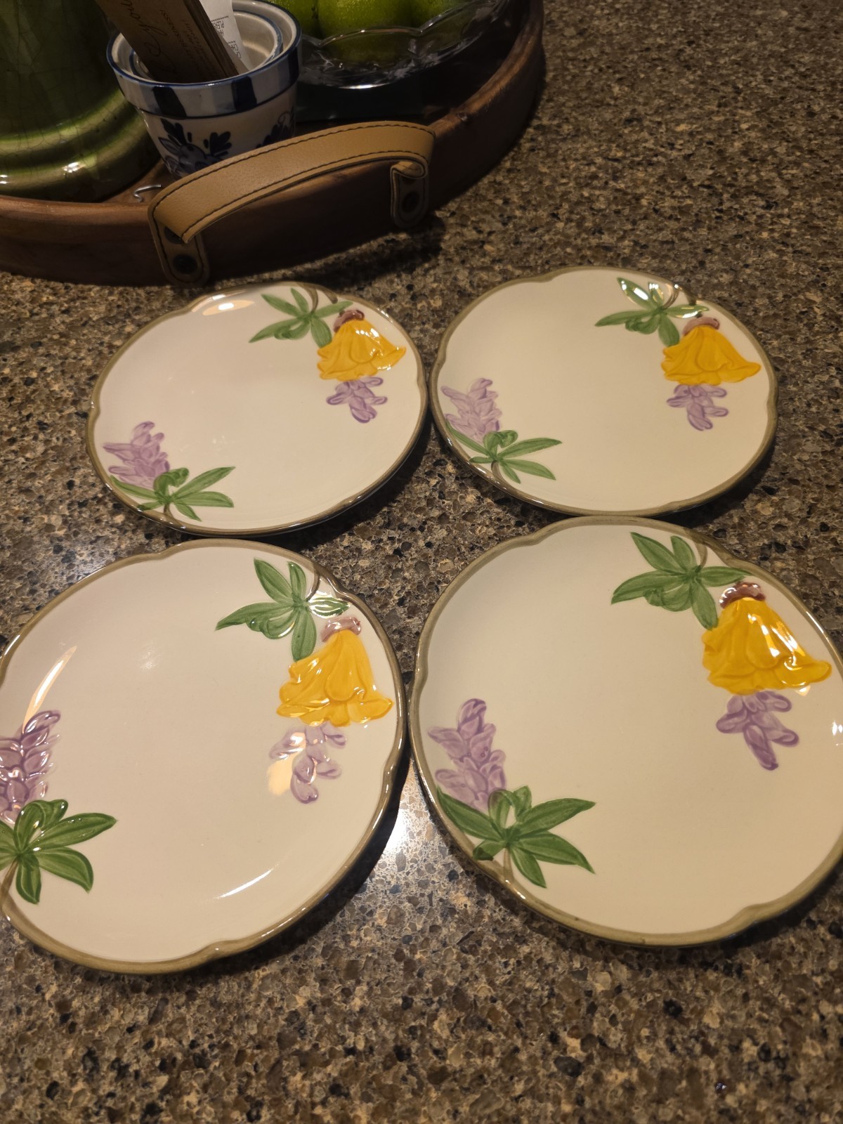 Lot of 4 Franciscan Poppy 6 1/4″ Bread & Butter Plates HTF EUC 1950’s