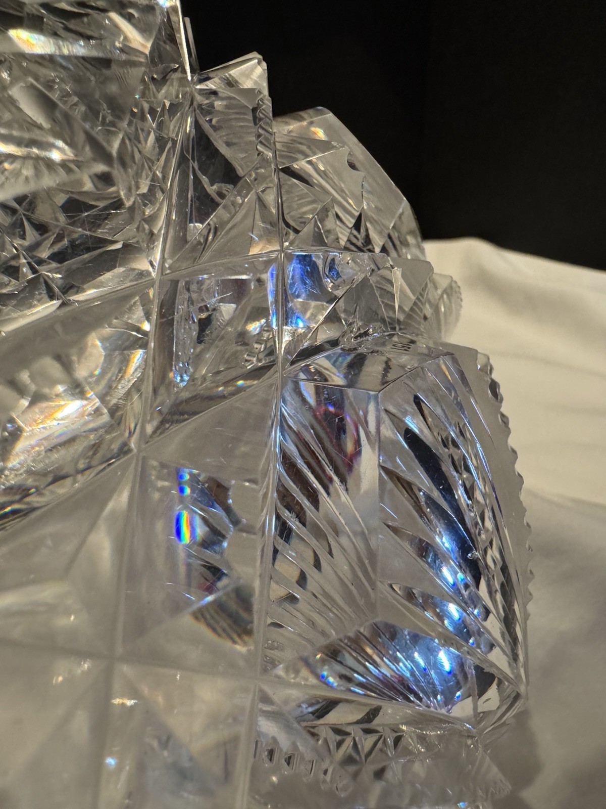 9” American Brilliant Period Crystal Glass Cut Bowl