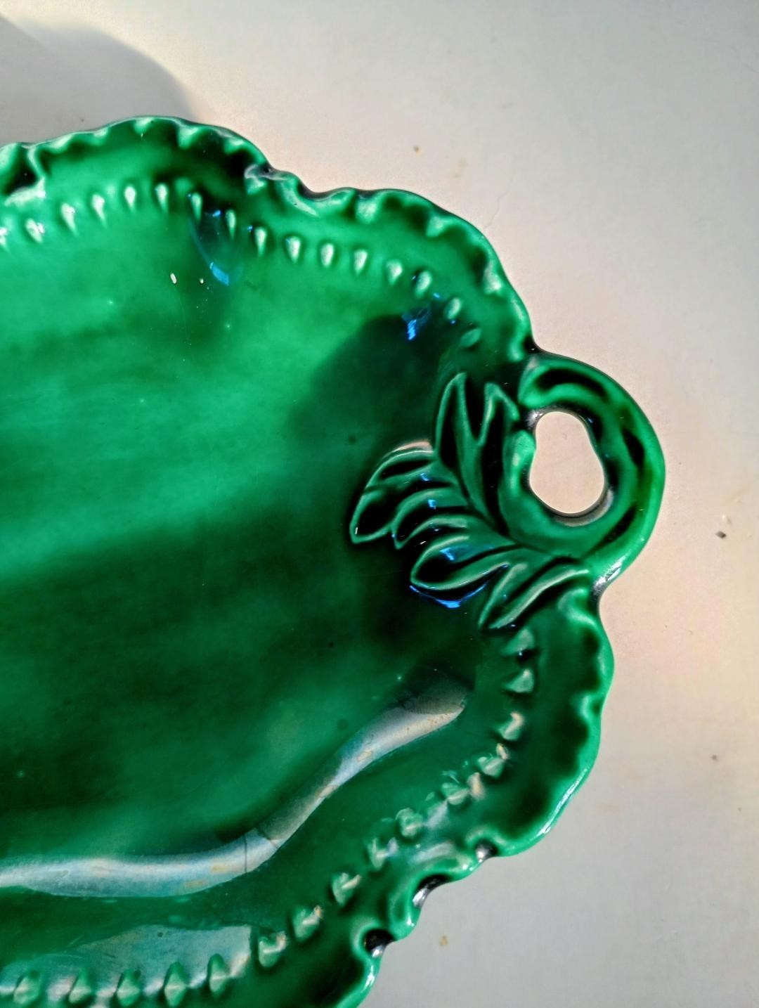 Green Oval Dish unbranded