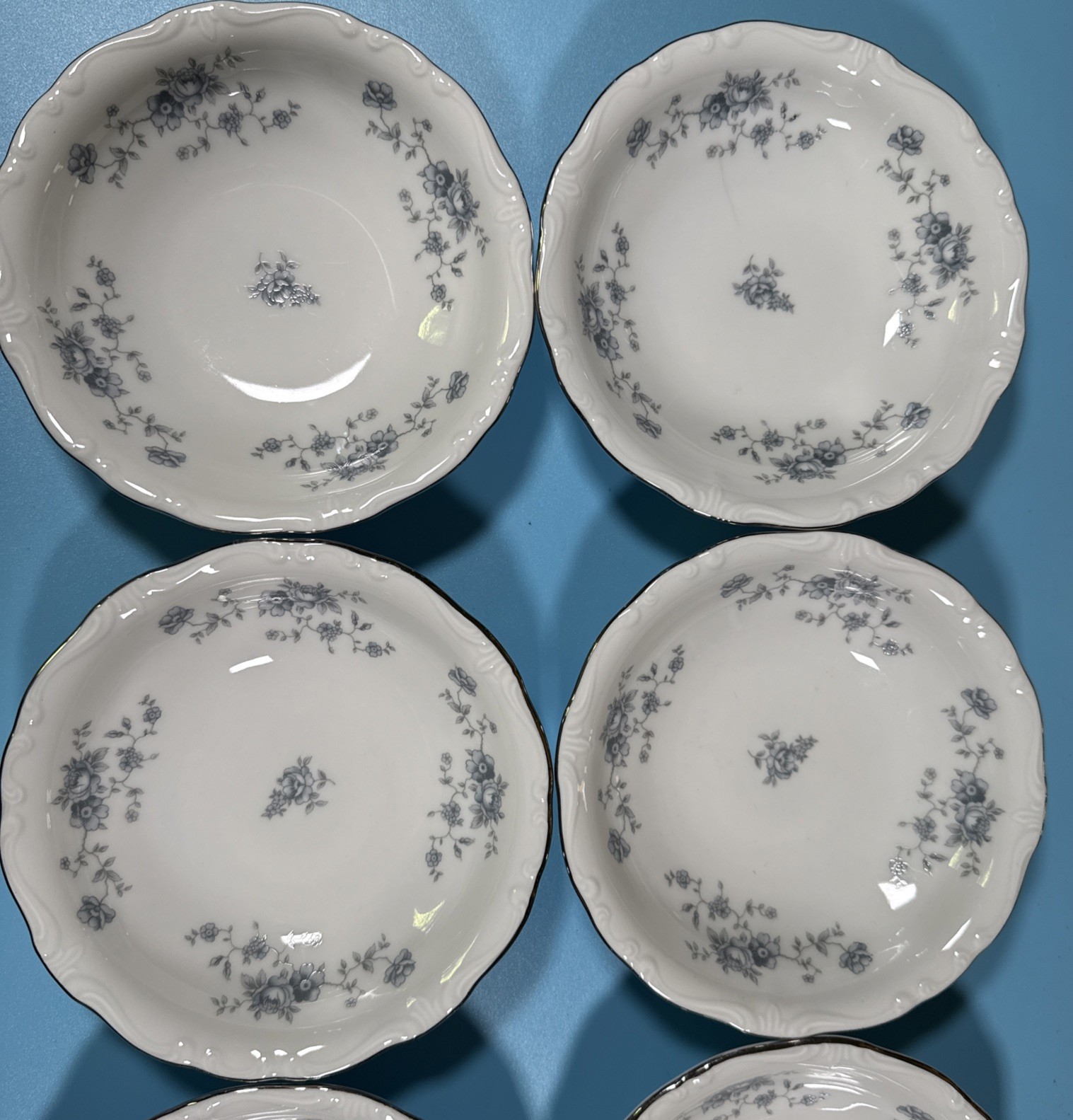 Johann Haviland Bavaria Germany Fine China Blue Garland 5⅛” Fruit Bowls- 8