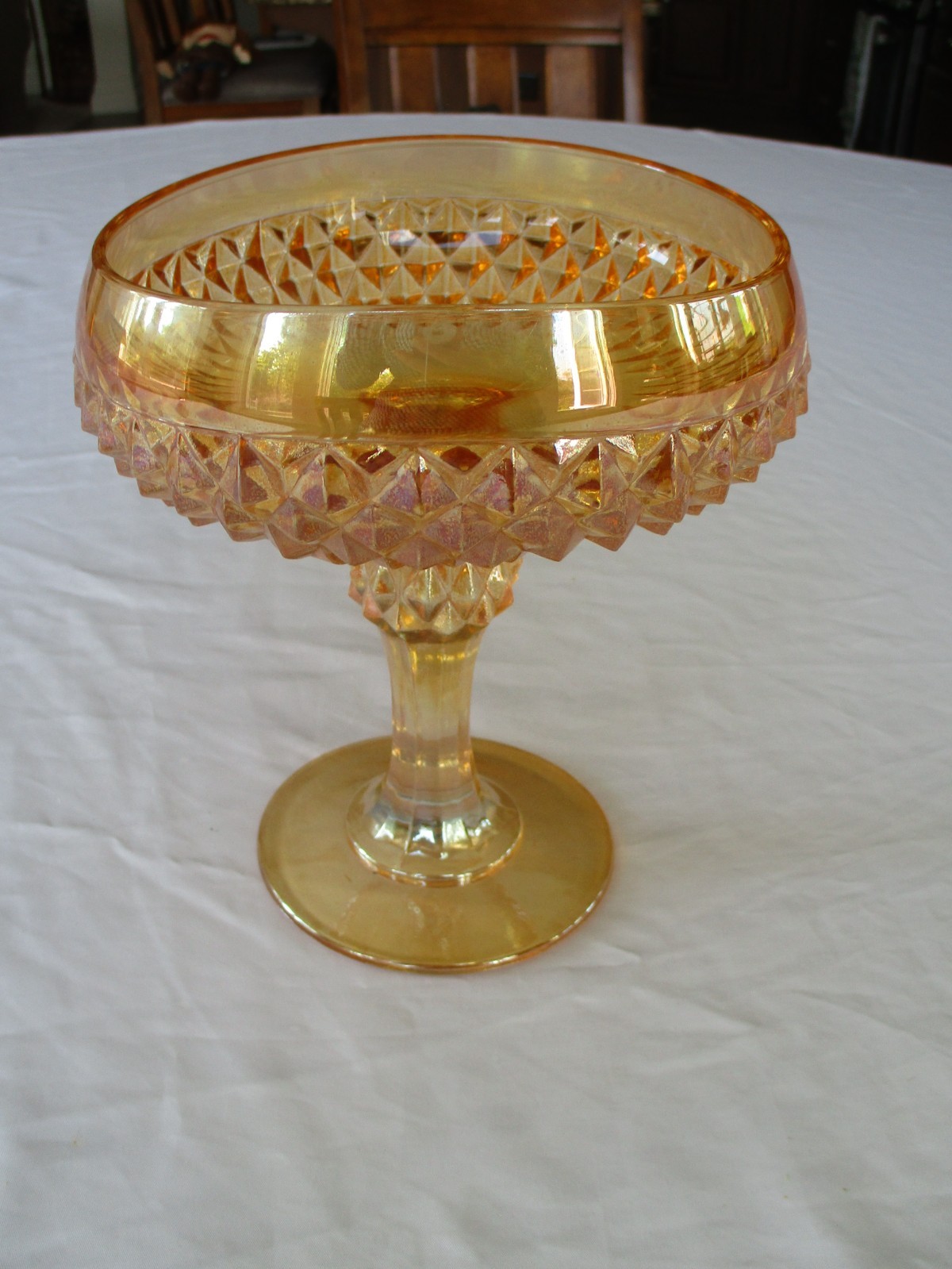 Indiana Glass Amber Pedestal Candy Dish + Covered Candy Dish & Condiment Server