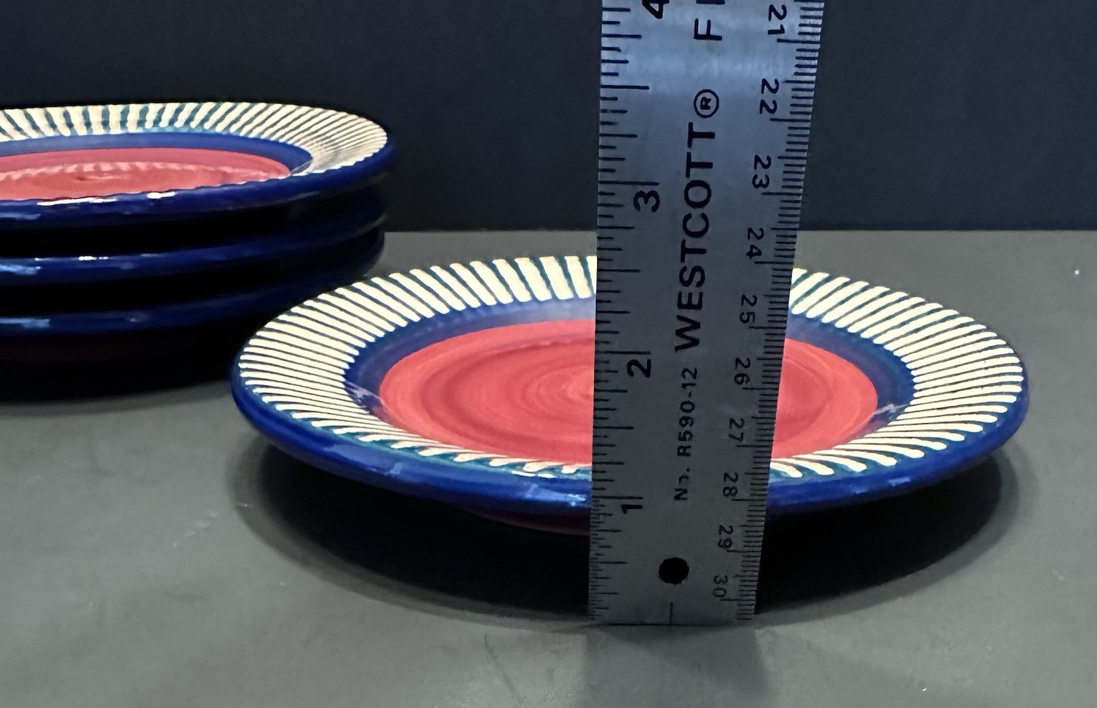 4 Gail Pittman Red Azalea Salad/Dessert Plates, 7 1/2 inch Diameter, 1988 1997