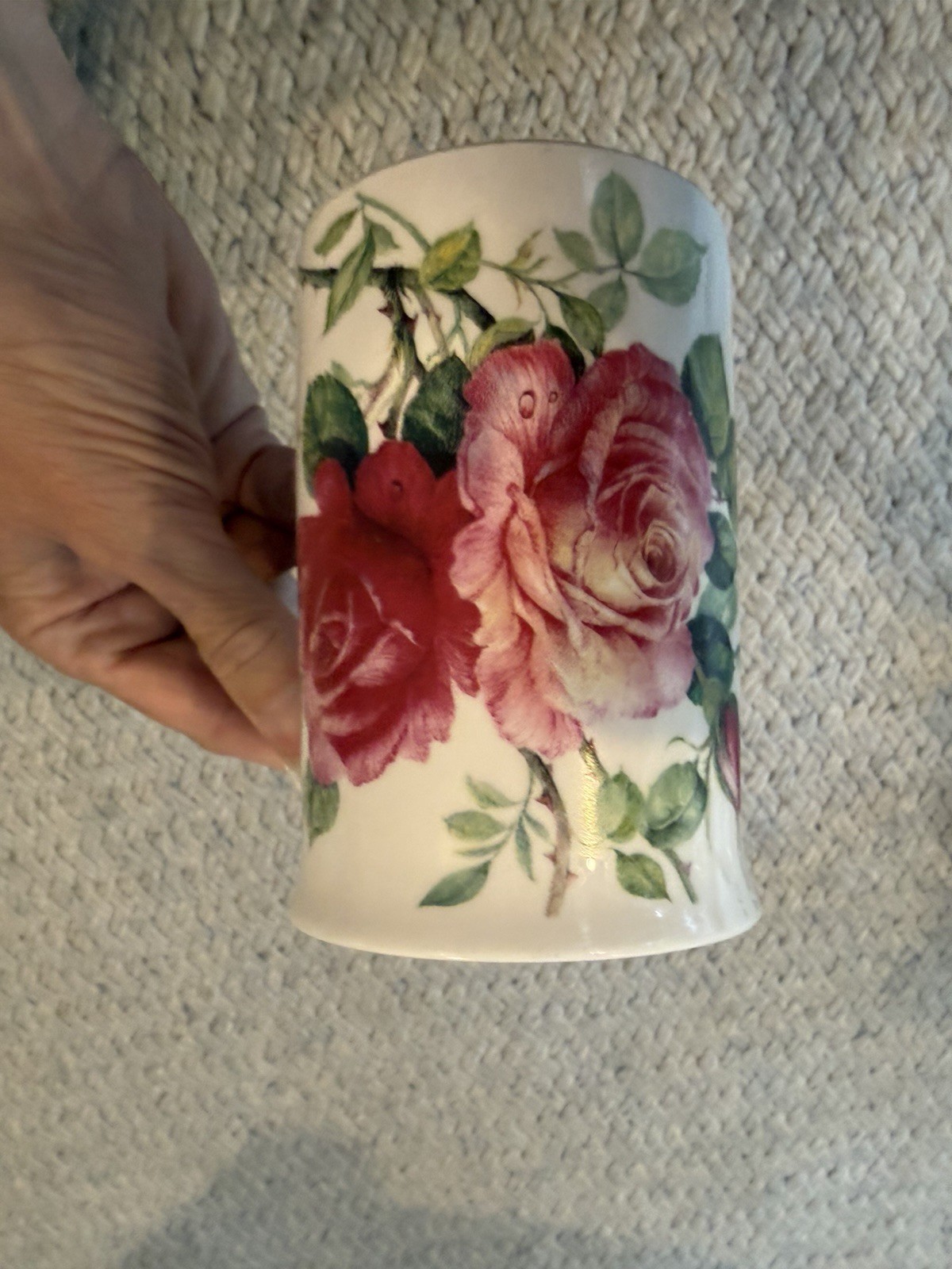 1992 Vintage English Rose Roy Kirkham Bone China Coffee Cup Made in England