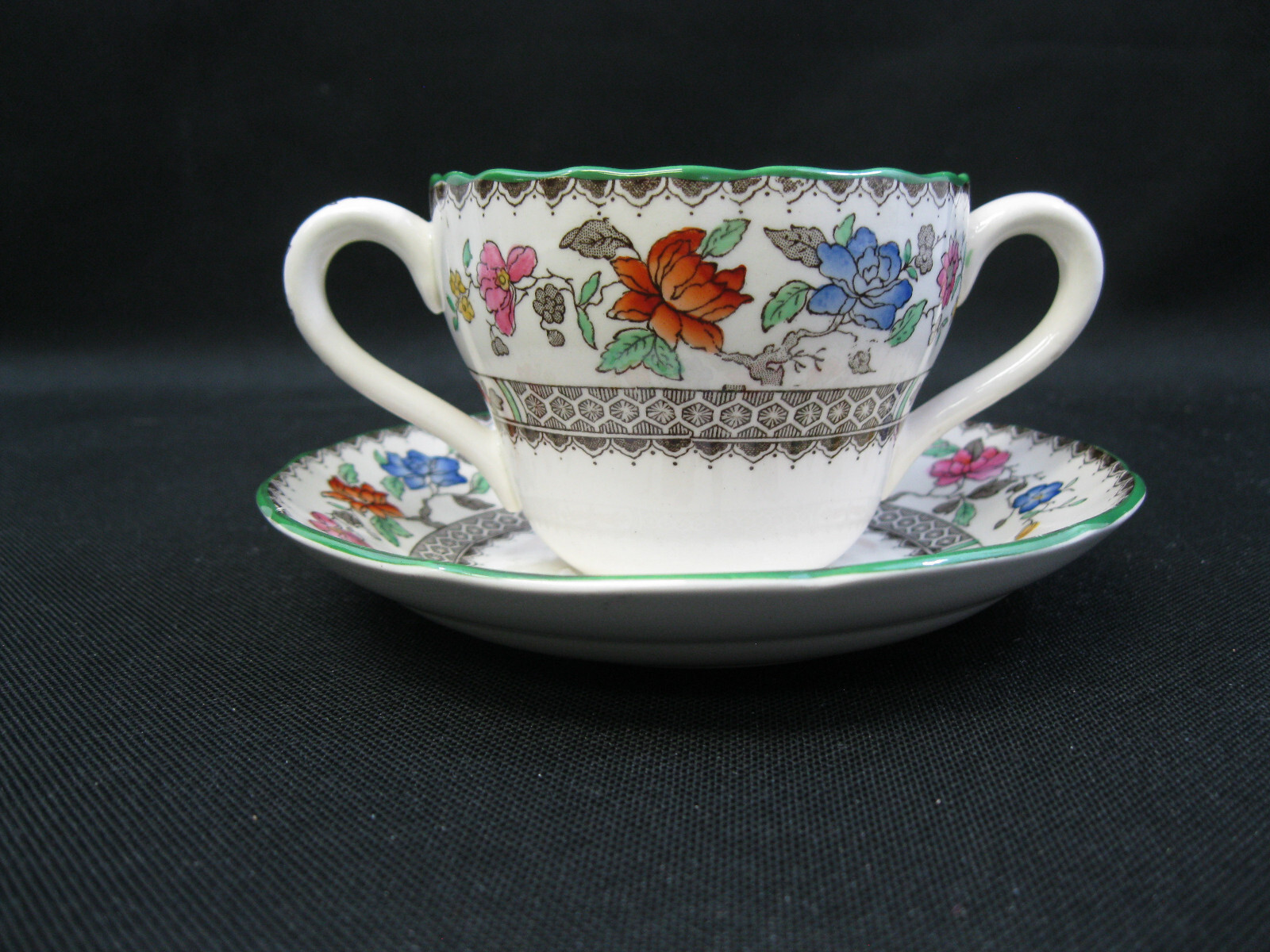Vintage SPODE / COPELANDS (1) Consumme Bullion SOUP BOWL 3.25″D & SAUCER 5.25″D
