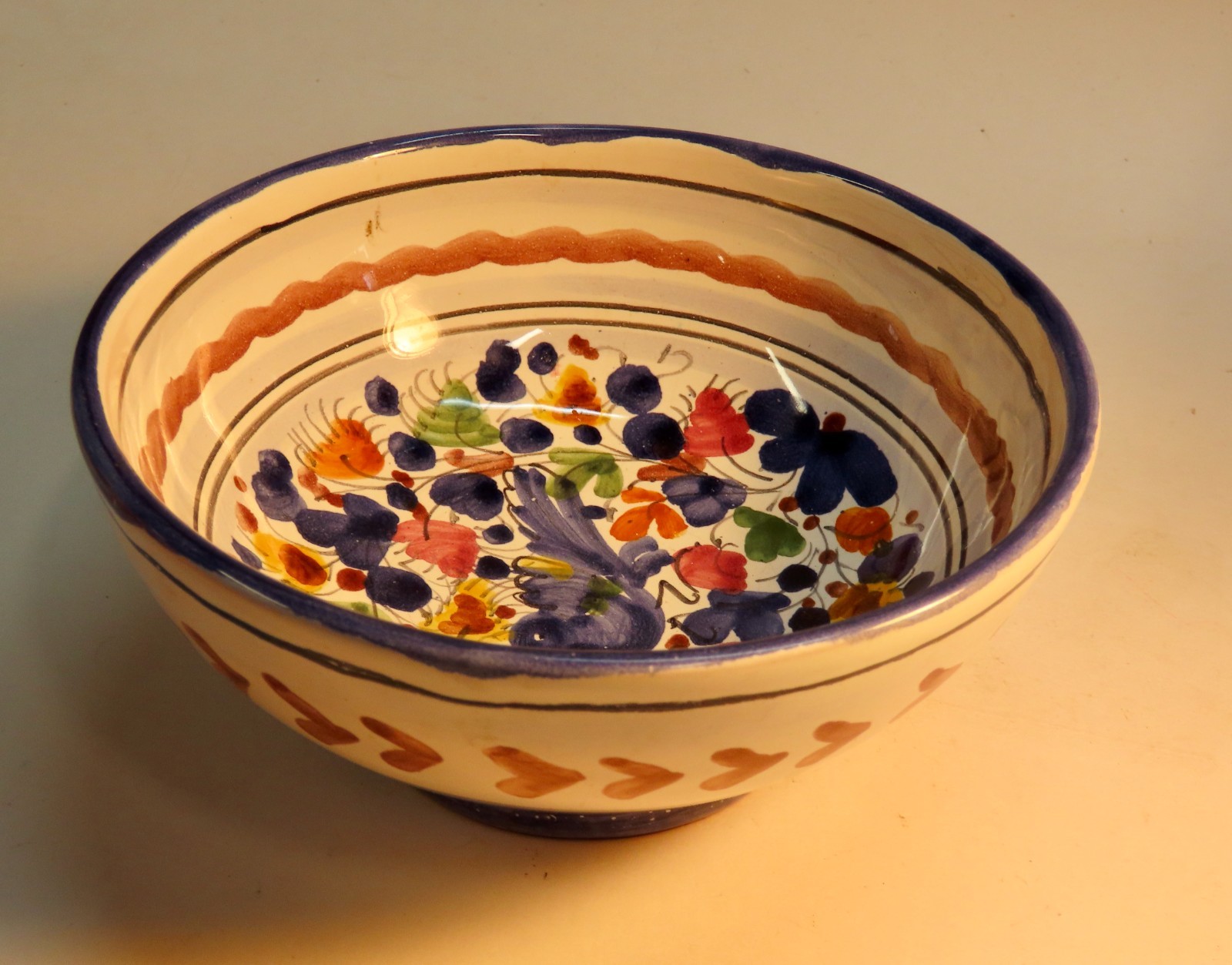 Vintage Deruta Majolica Ceramic Small Bowl Hand-Painted, Italy 5 1/2 Inches, New