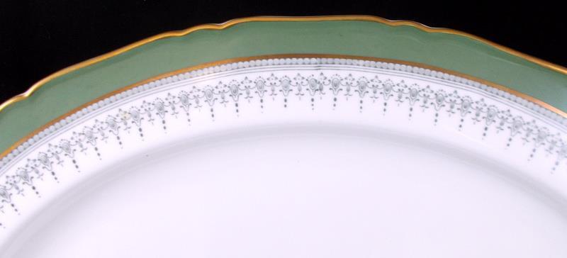 Royal Worcester Regency Green and Gray 15 Inch Oval Platter Z2730