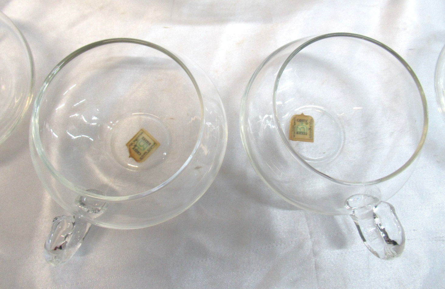 14 Piece Punch Bowl Set w/Ladle Hand Blown Crystal Moderno Riekes Crisa NOS Vtg