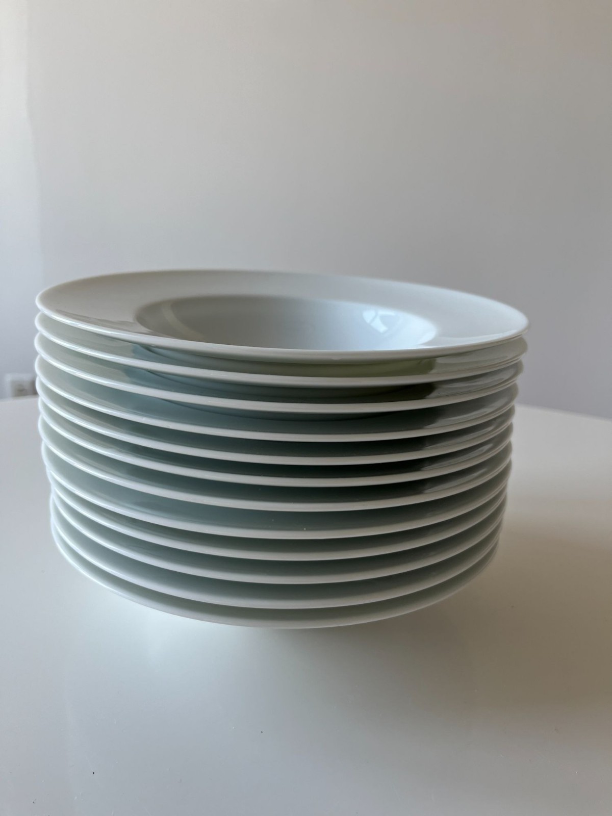 Set of 4 Raynaud Limoges Menton Collection White Rim Plate Deep Soup Pasta NEW