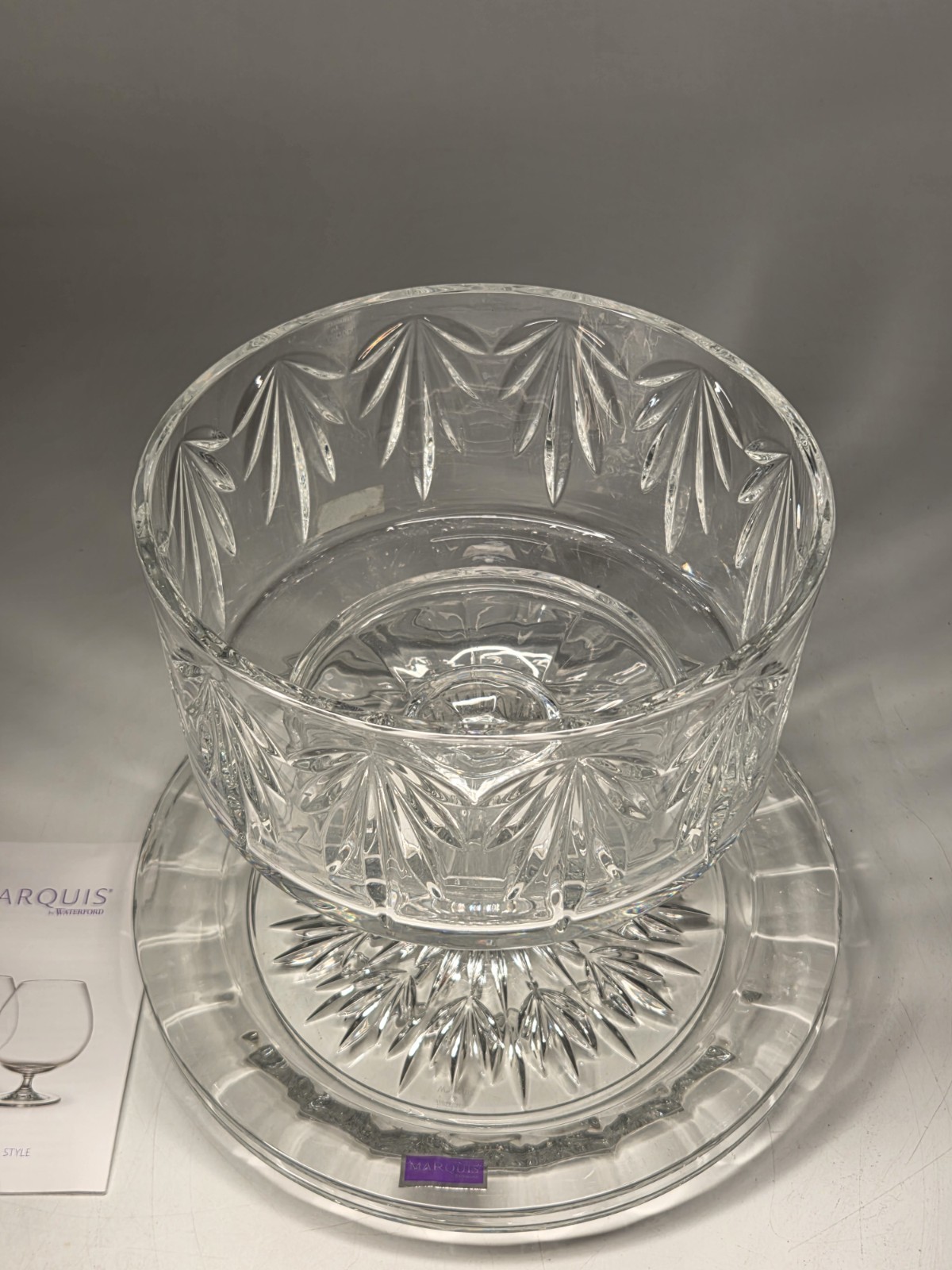 Marquis by Waterford Crystal 4 in 1 CASEY Medium Cake Plate Stand Dome With Box